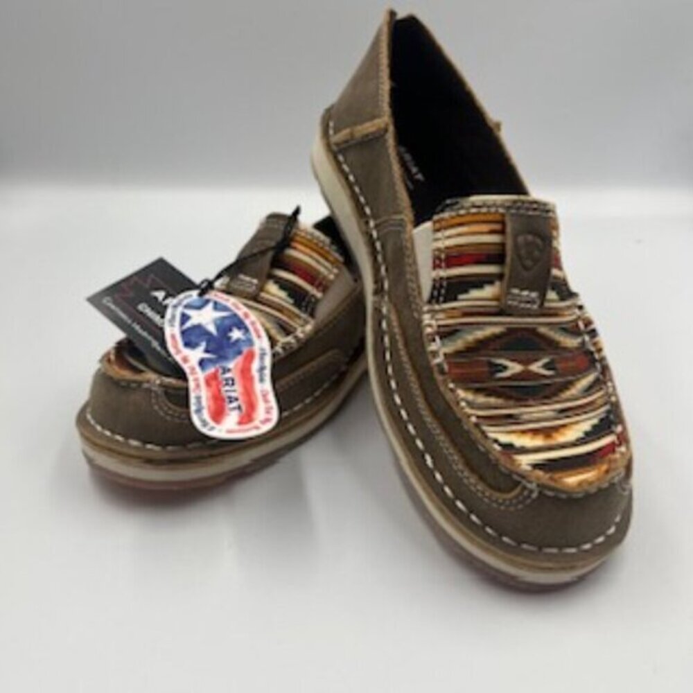 NEW Ariat Cruisers Brown Bomber‎ Chimayo Leather Women’s Slip On Shoes Size 6.5